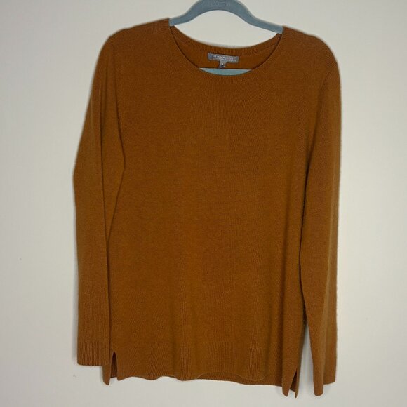 Neiman Marcus The Cashmere Collection Ochre Crewneck Sweater Large L Women's - Picture 3 of 6